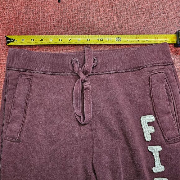 Y2K Abercrombie & Fitch Spellout Sweatpants Men's Small Burgundy Casual Lounge - Picture 7 of 11